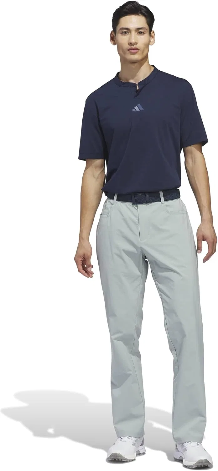Мужская футболка-поло с воротником-хенли adidas Golf Beyond Club Twistknit Range Shirt, Collegiate Navy — фото 2