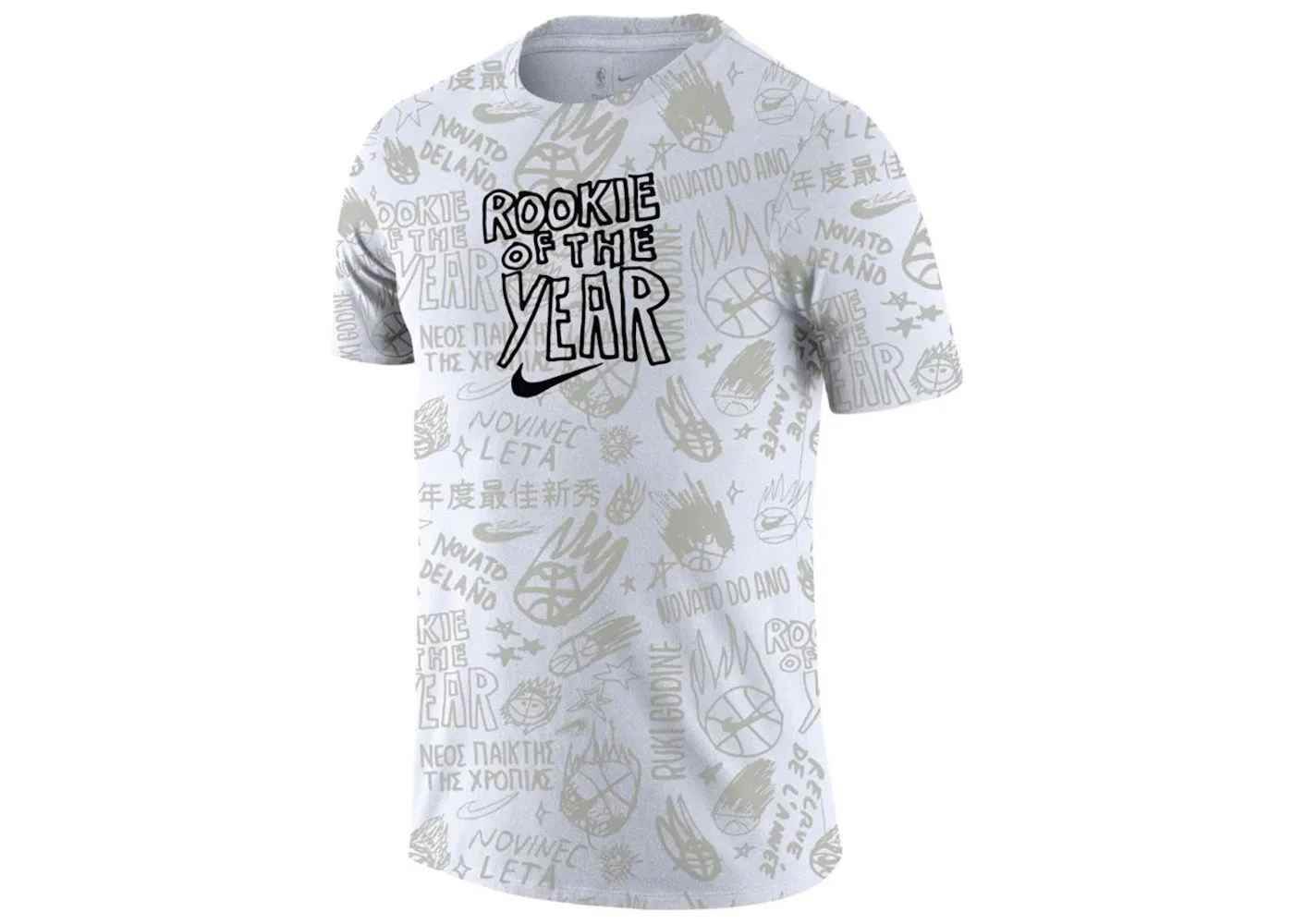 Мужская футболка с принтом Nike NBA Courtside Rookie Of The Year T-shirt, White