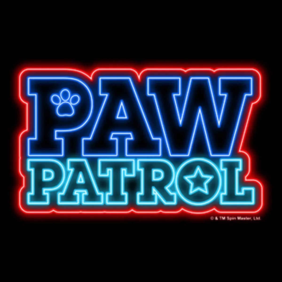 Детская футболка с принтом PAW Patrol Neon Logo Short Sleeve T-Shirt PAW Patrol, Black — фото 2