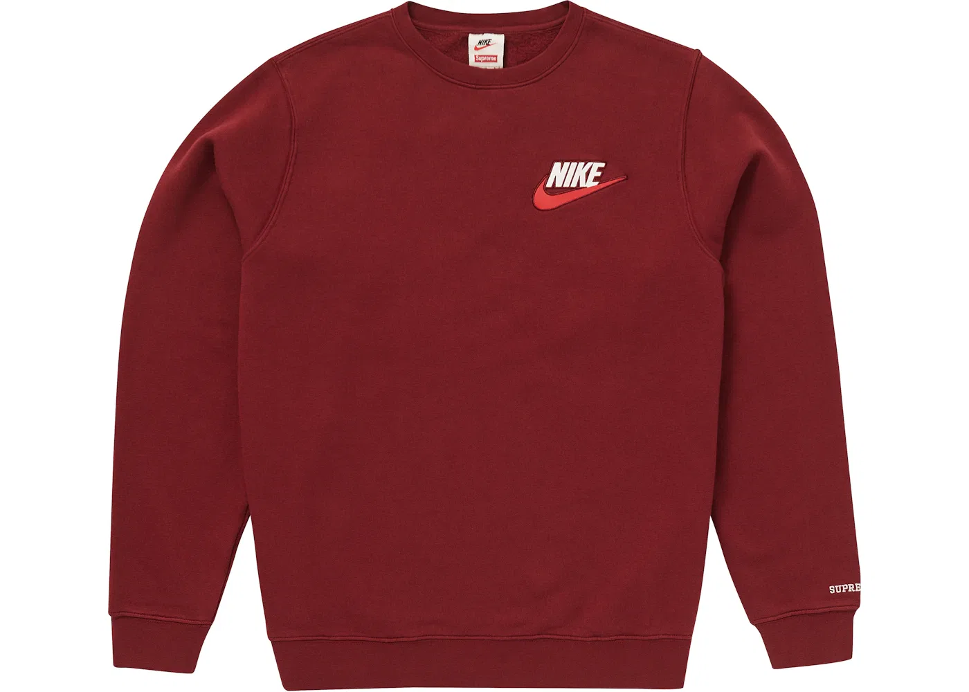 Мужской свитшот с принтом Supreme x Nike Crewneck, Burgundy
