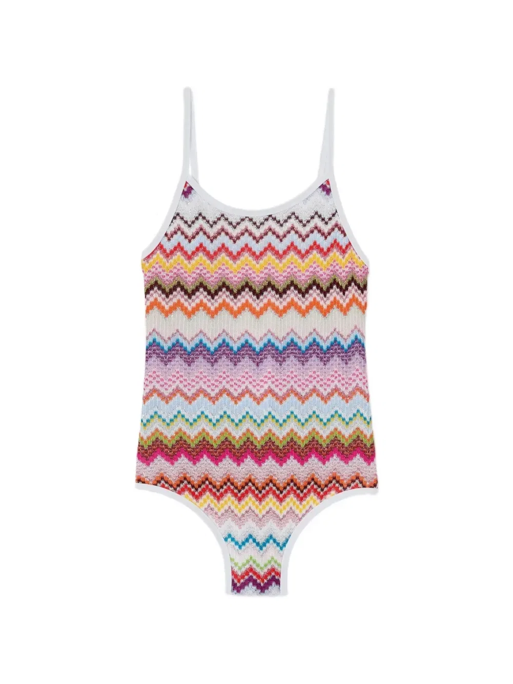 Вязаный купальник с зигзагообразным узором Missoni Kids, белый