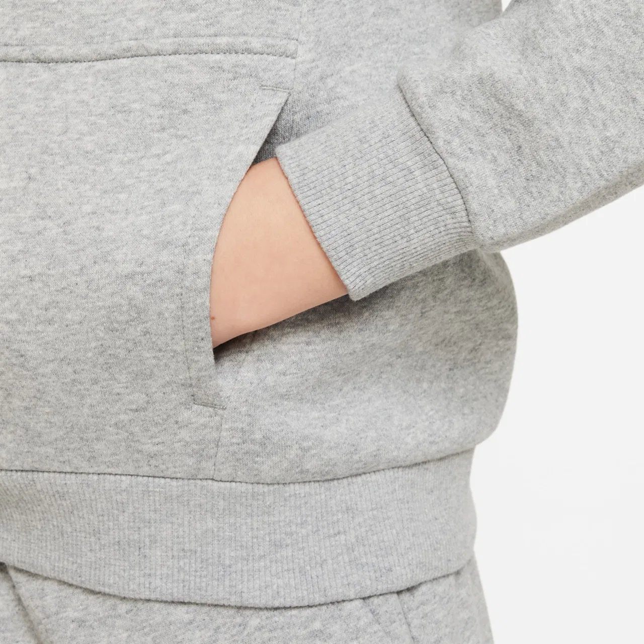 Худи для мальчиков NSW Club LBR Fleece Nike, цвет Dark Grey Heather/White — фото 3