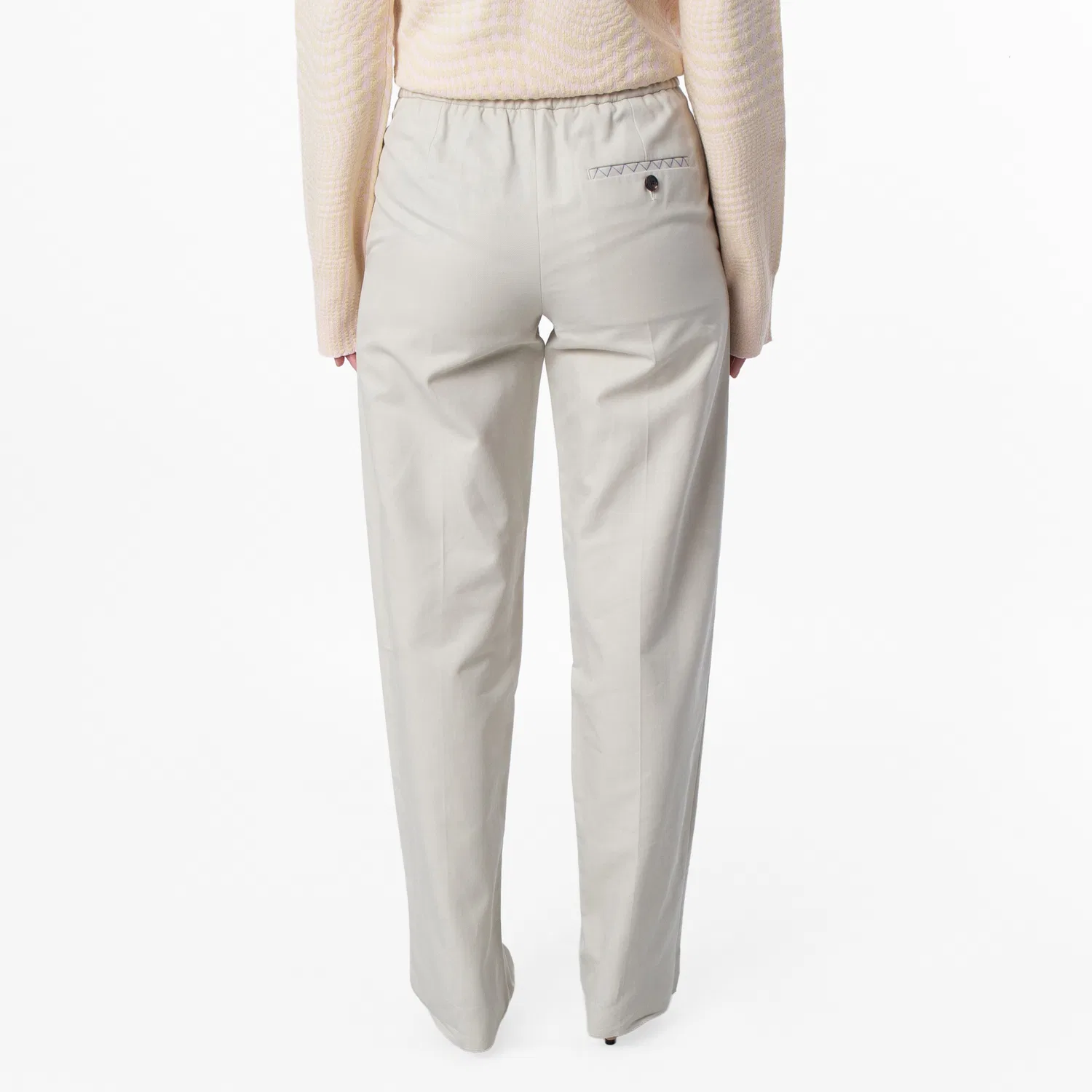 Брюки прямого кроя с высокой посадкой Cotton-Blend Tailored High-Waist Trousers Burberry, Plaster — фото 3