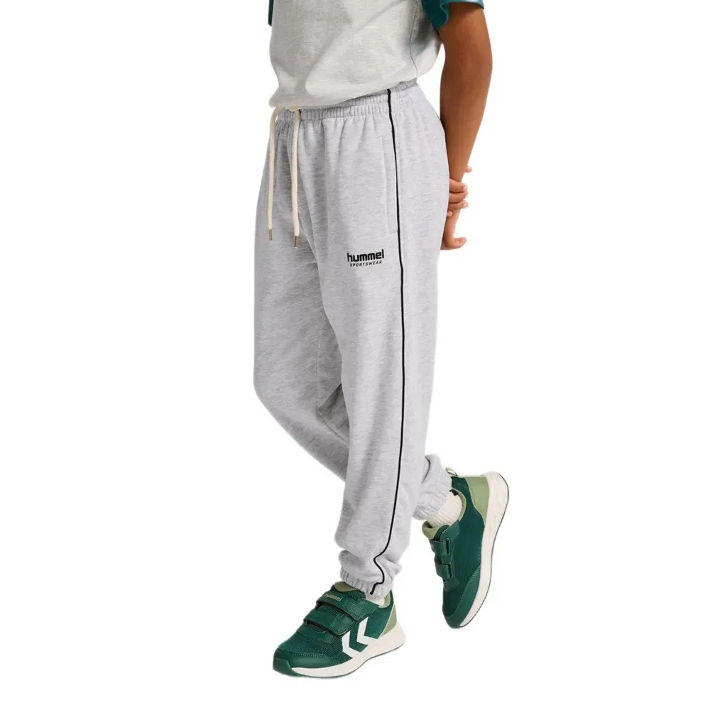 Детские спортивные штаны свободного кроя с принтом Loose Piping Hummel, Grey