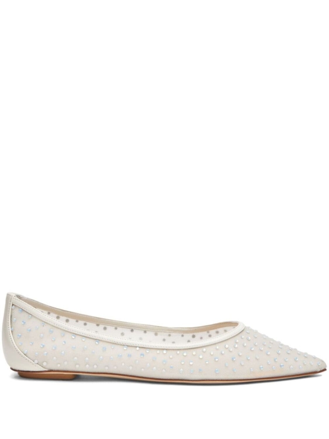 Stuart Weitzman балетки Emilia из сетчатой ткани, украшенные кристаллами, белый
