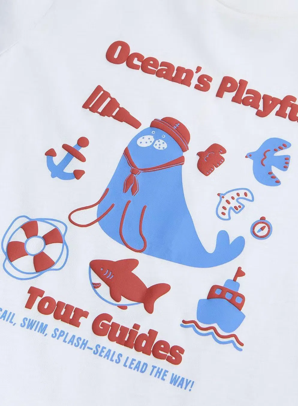 Футболка с принтом Ocean's Playful Giordano, белый — фото 4