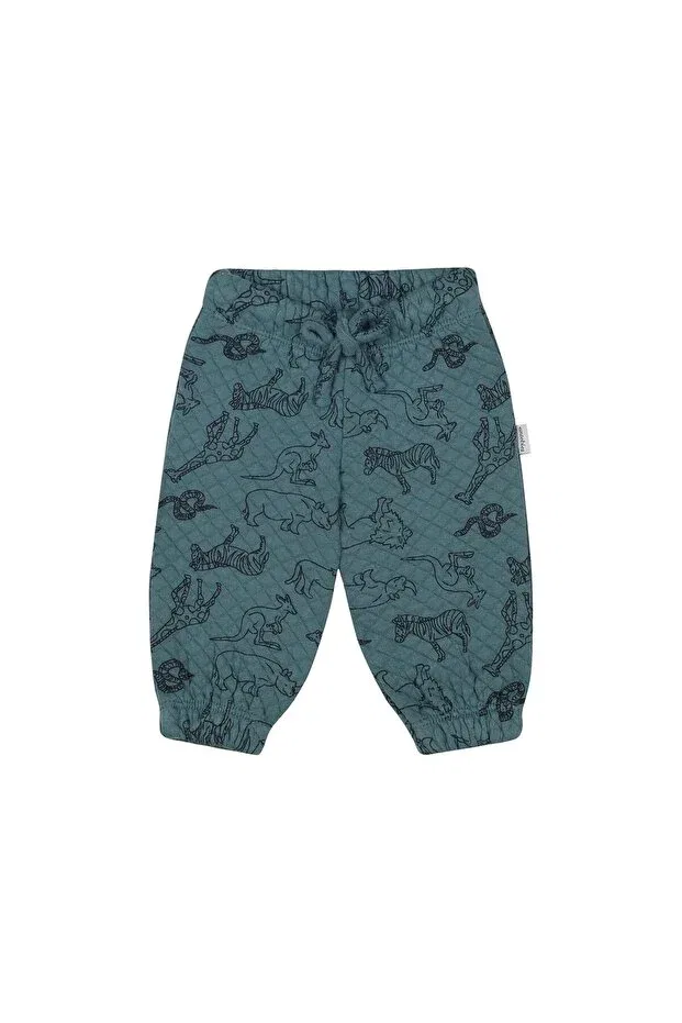 Детский спортивный костюм для мальчиков с принтом Organic, green, animal world patterned. elastic waist lace-up baby boy tracksuit Antebies, Baby
