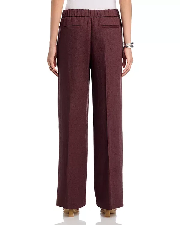 Женские брюки с защипами Tiana pressed pleat wide leg pants Boss, темно-коричневый — фото 3