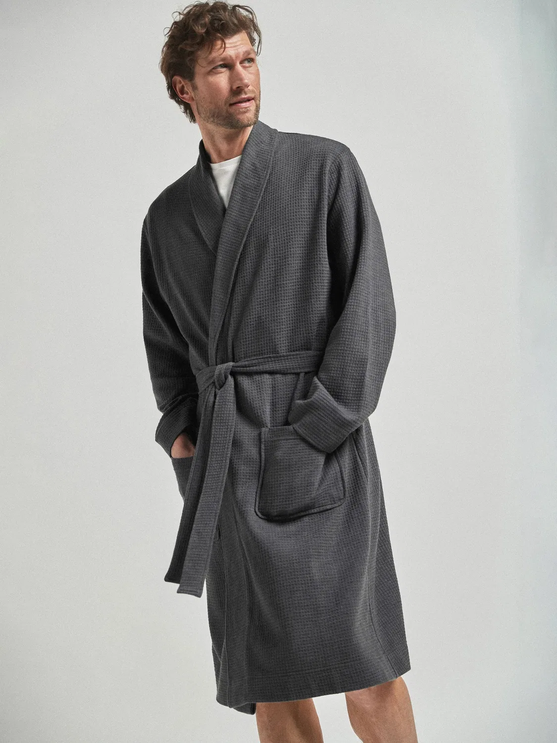 Халат вафельный легкий, Charcoal Grey Next