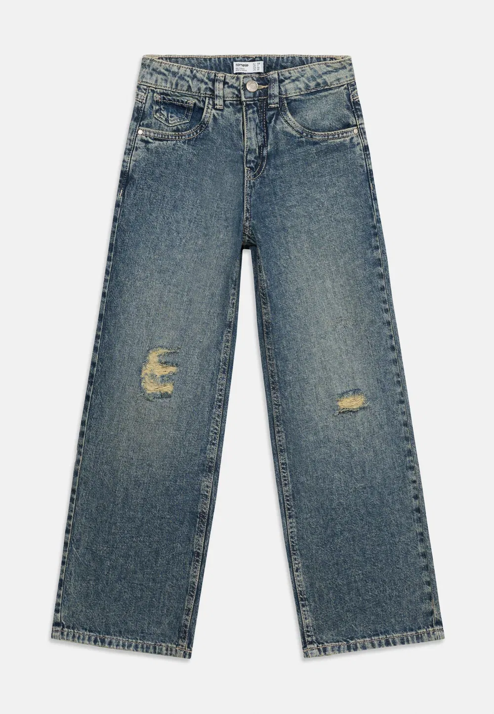 Nkfrose hw широкие джинсы destr 1411-be noos - прямые джинсы Name It, Vintage Medium Blue Denim — фото 3