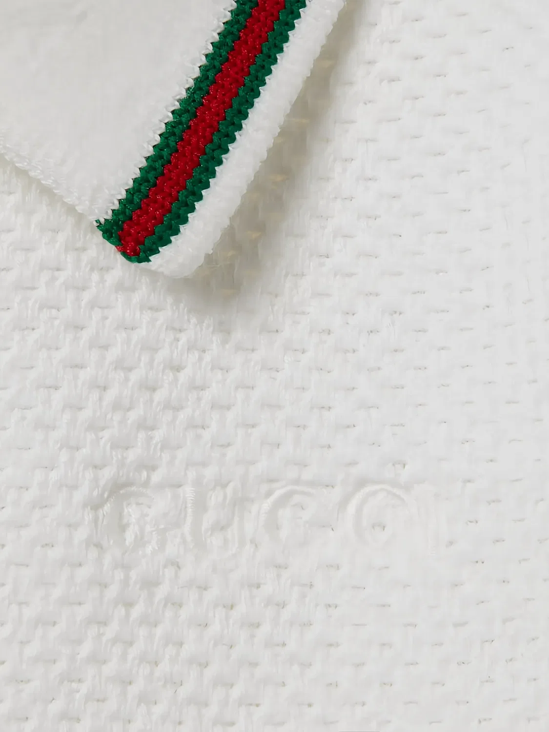 Платье с воротником поло и вышивкой Gucci Kids, белый — фото 3