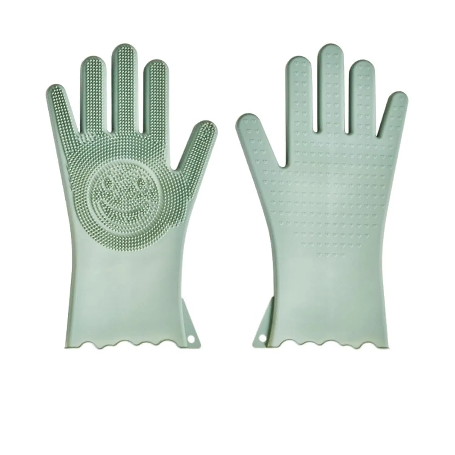 Перчатки для уборки Silicone, ERVDKXCOI, 1 пара, 30 см, Зеленые