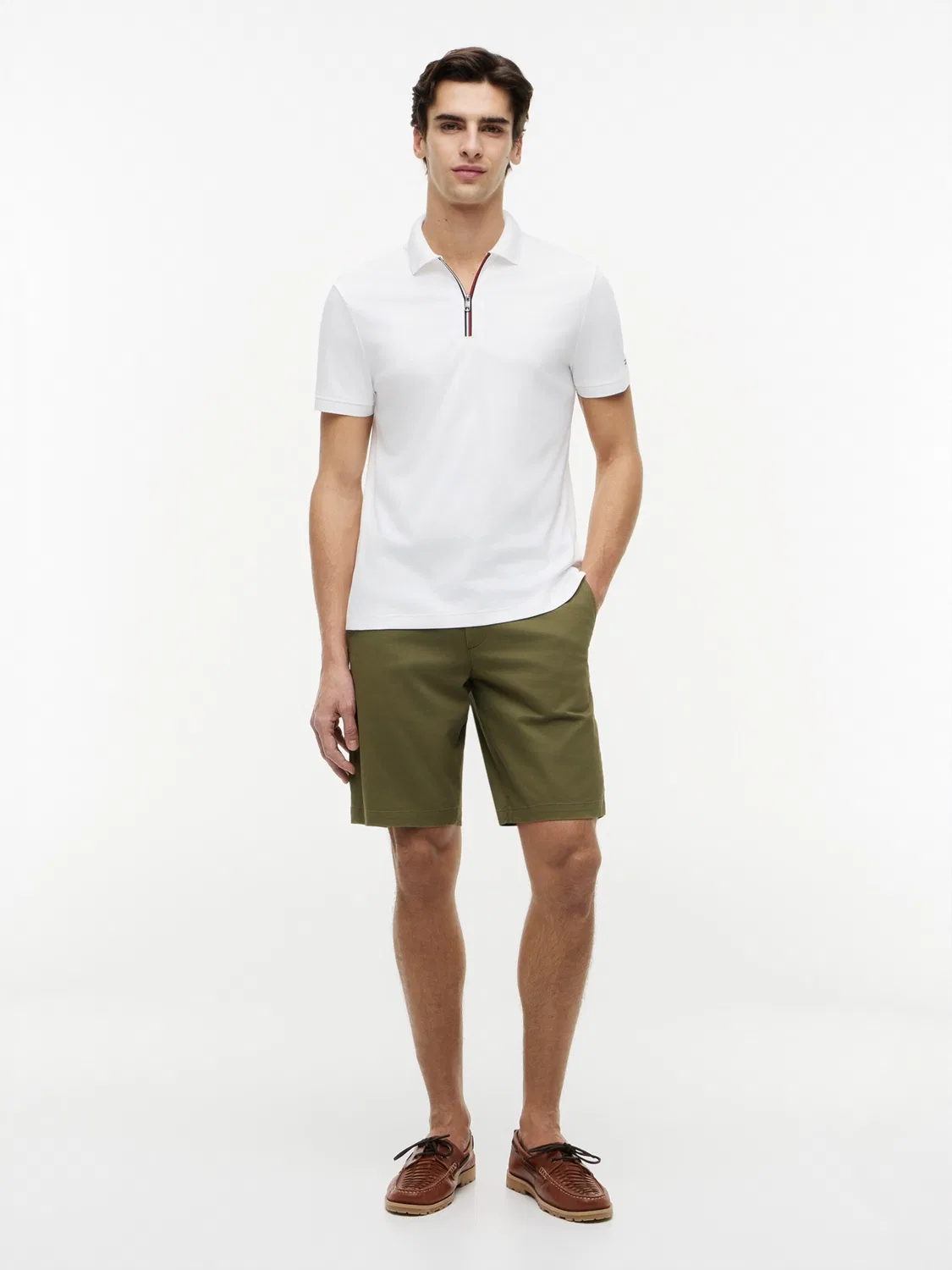 Рубашка Tommy Hilfiger Regular Fit Fluid белого цвета — фото 4