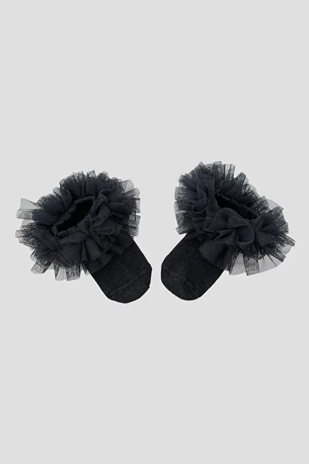 Детские носочки для девочек с оборкой Defne Baby, Smoke Grey — фото 2