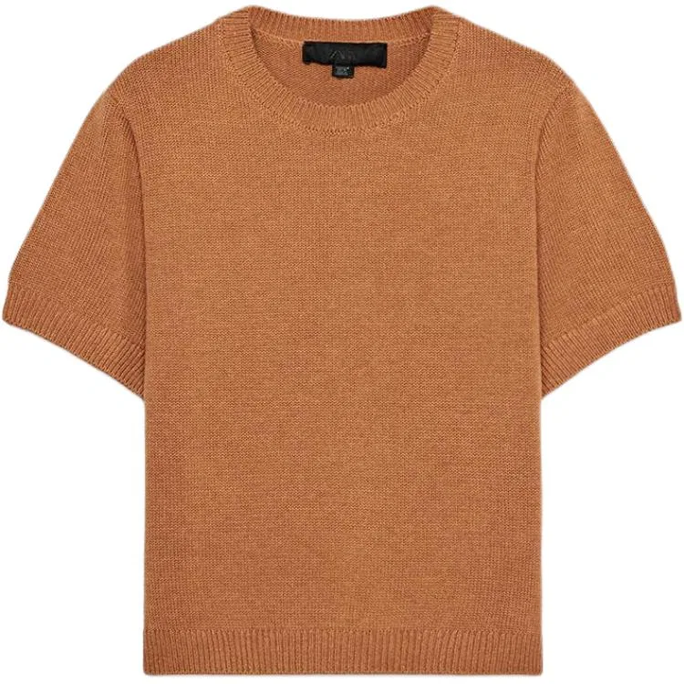Женский джемпер с круглым вырезом Brown ZARA, Brown