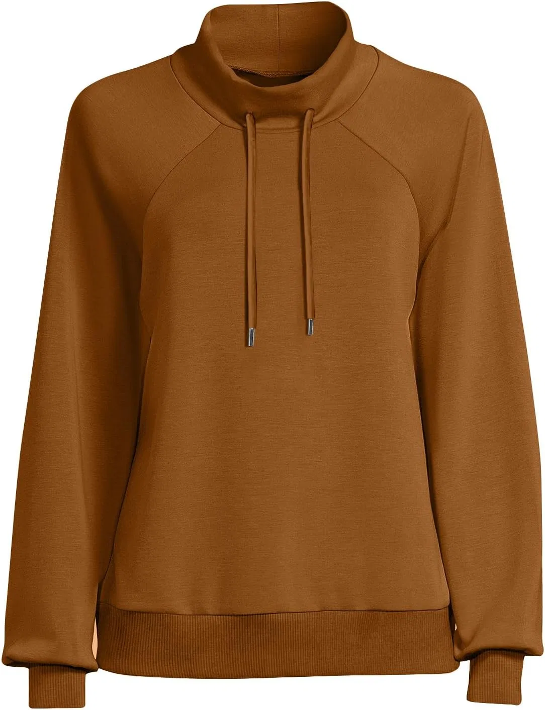 Женский свитшот с хомутом-стойкой Oversized Fleece Pullover, коричневый — фото 3