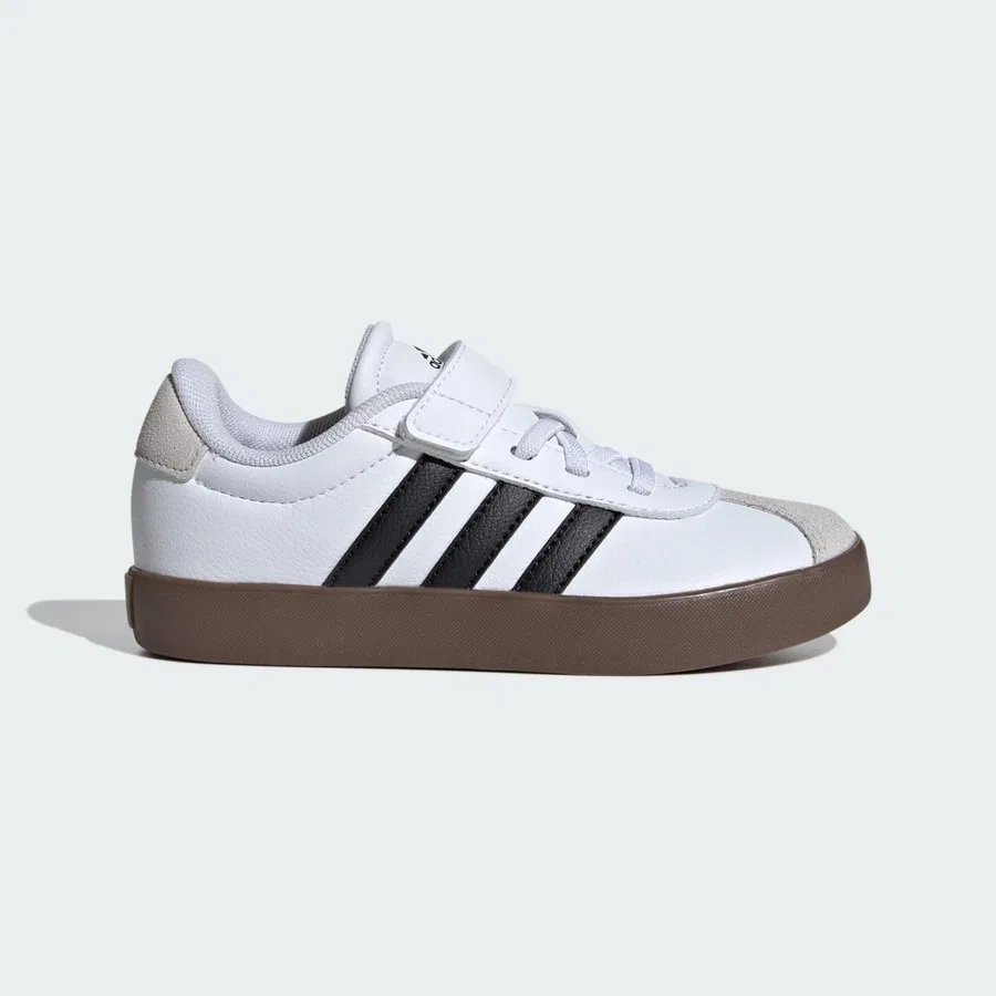 Кроссовки для скейтбординга с верхом из кожзаменителя VL Court 3.0 adidas, Бело-черно-серый