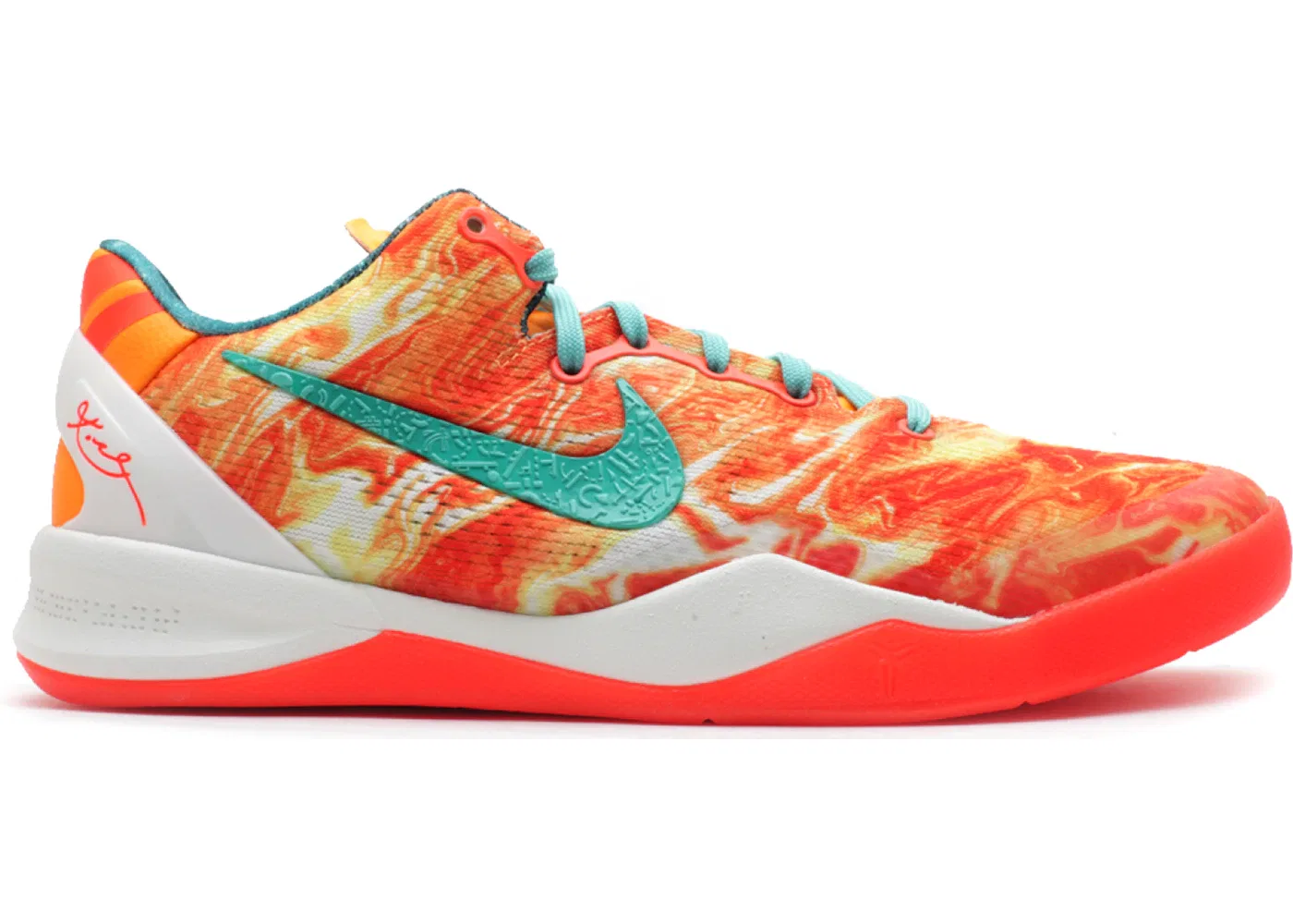 Детские кроссовки для баскетбола Nike Kobe 8, Bright Citrus/Sport Turquoise-Total Crimson