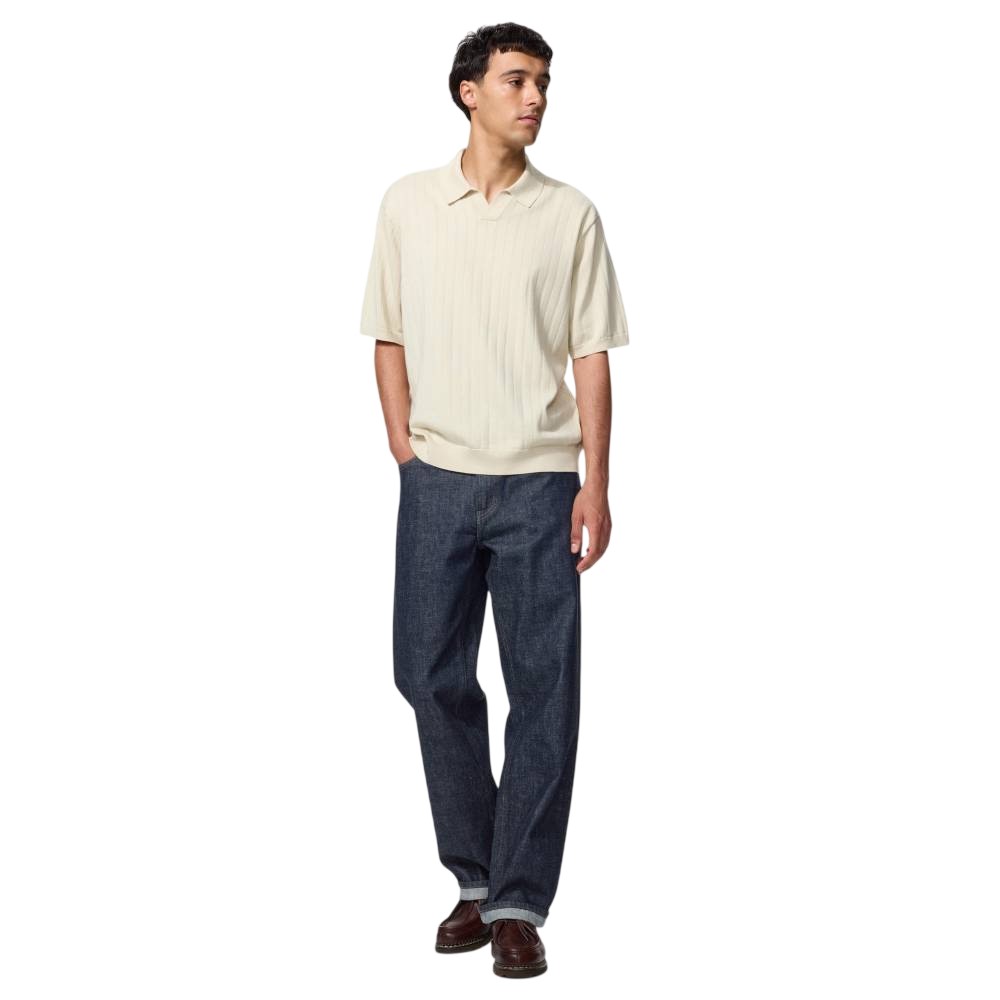 Поло Uniqlo Washable knit skipper sweater, 30  бежевый — фото 3