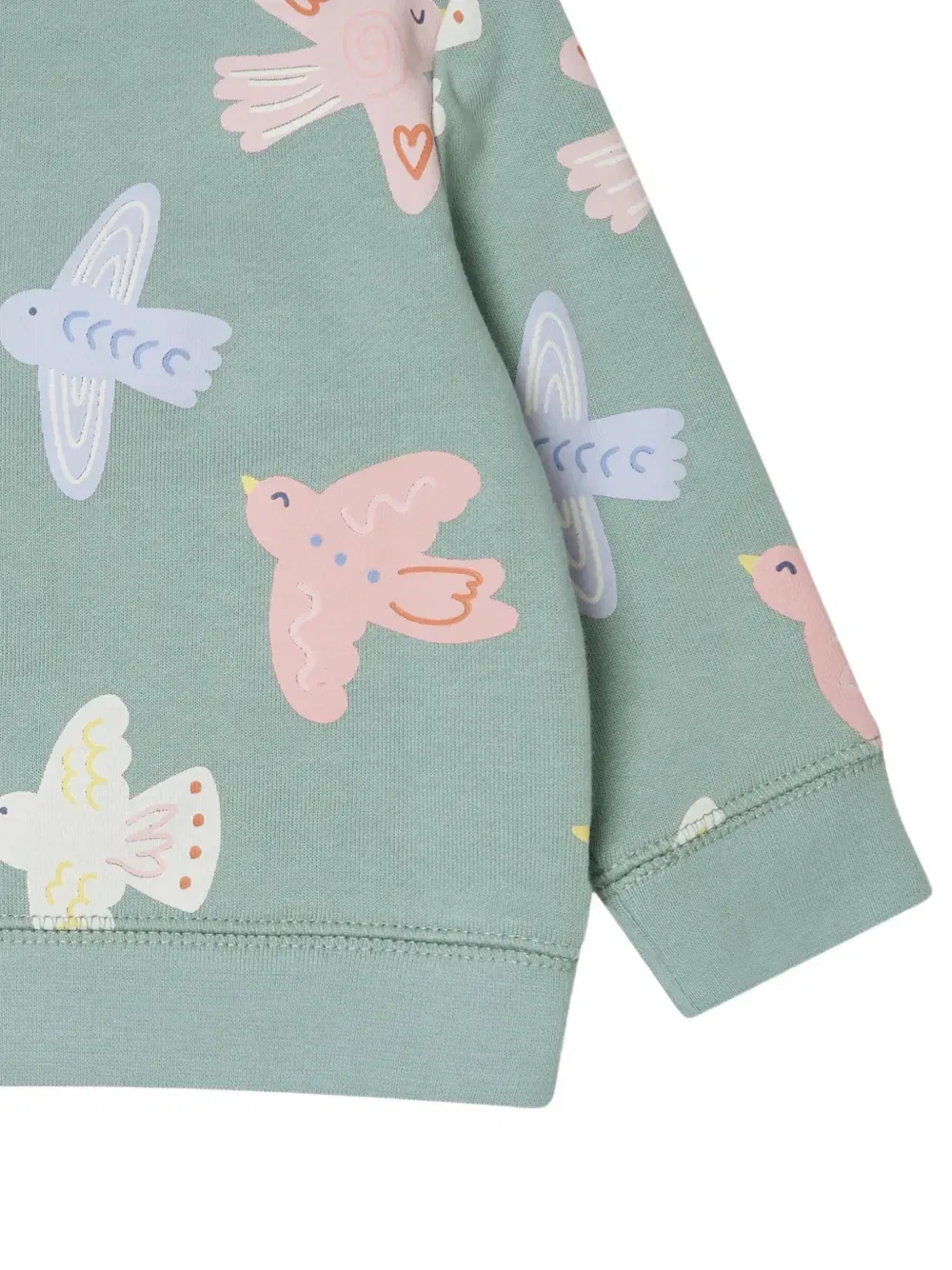 Толстовка с принтом голубя Stella McCartney Kids, зеленый — фото 4
