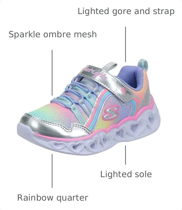 Детские кроссовки для девочек Twinkle Sparks Jumpin' Clouds Skechers, Silver/Multi — фото 3