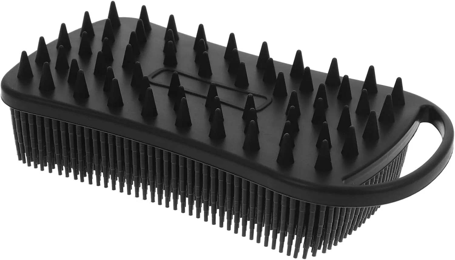Силиконовая щетка для тела и скрабирования SHERCHPRY, двухсторонняя, 14x7x3.8 см, Black