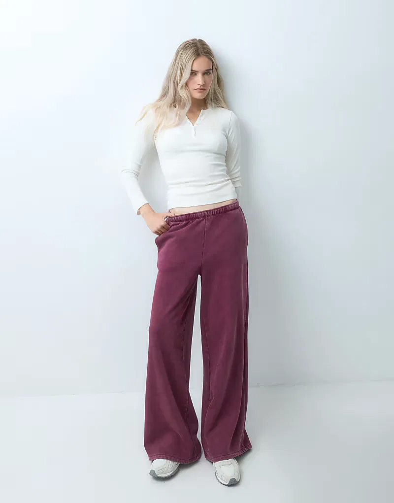 Свободные широкие спортивные брюки GAP, бордовый