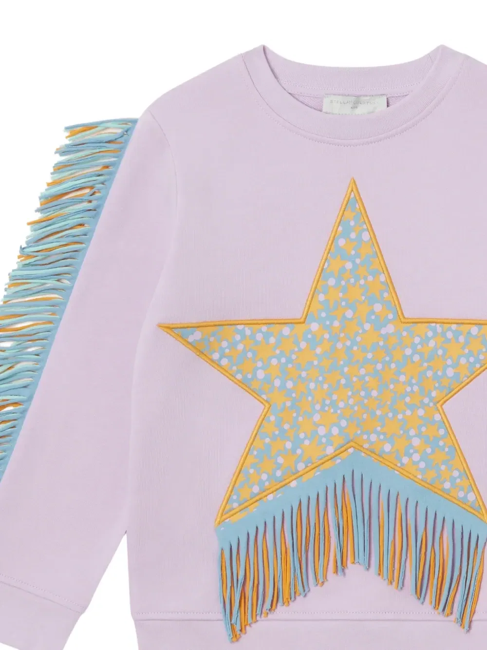 Толстовка со звездами и бахромой Stella McCartney Kids, фиолетовый — фото 3