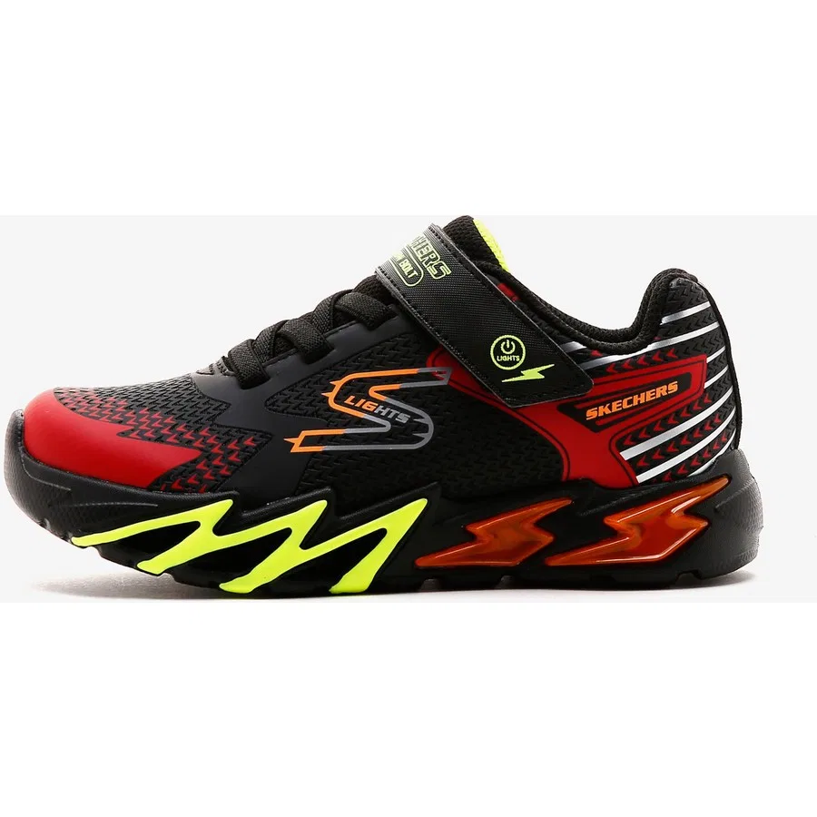Кроссовки детские с подсветкой Flex-Glow Bolt Skechers, Черно-красный