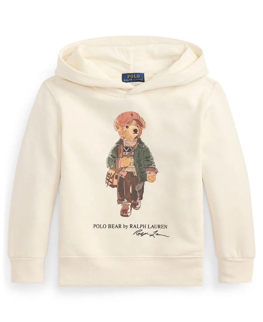 Худи с капюшоном из флиса с принтом Polo Bear, модель Polo Bear Fleece Hooded Sweatshirt Polo Ralph Lauren, Estate Cream