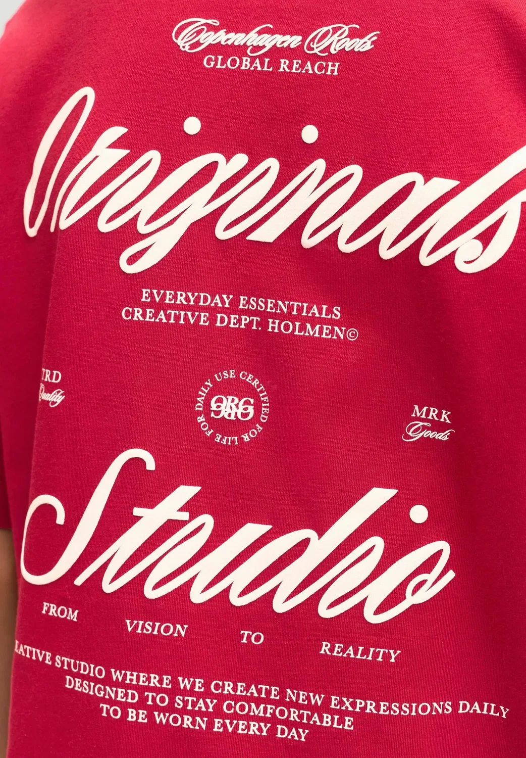 Jornorrebro typo tee ss crew neck sn jnr - print t-shirt Jack & Jones Junior, Rio Red — фото 4