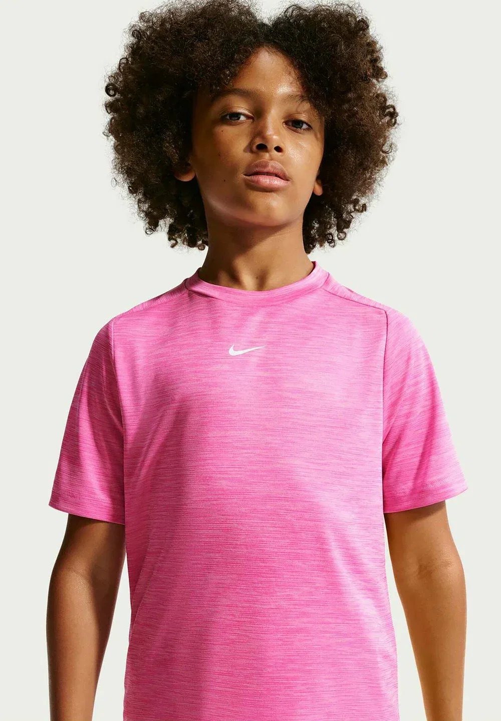 Футболка b nk df multi ss top lbr hthr - базовая футболка Nike Performance, Playful Pink Pink Rise White — фото 3