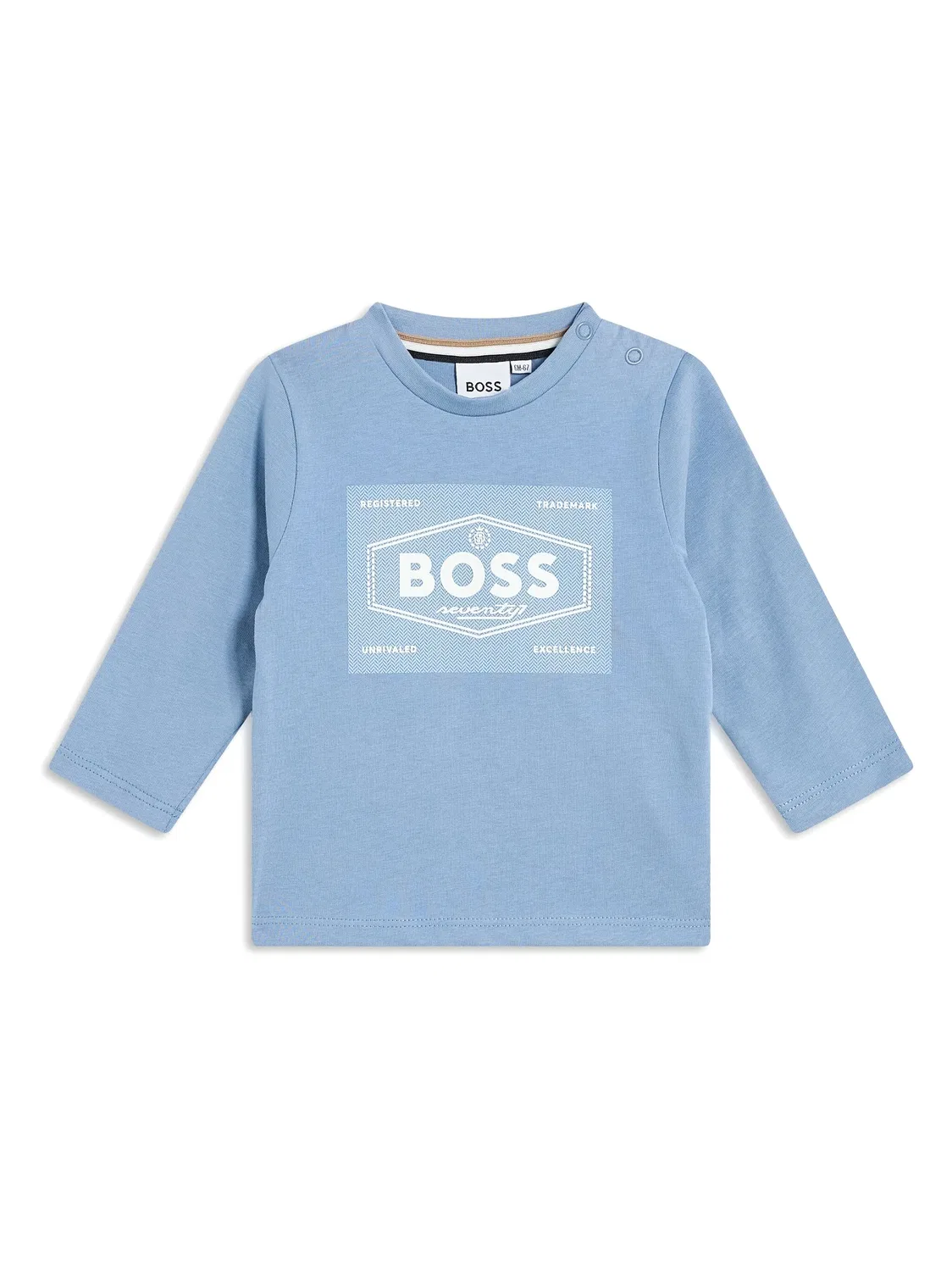 Футболка с логотипом из резины BOSS, голубой