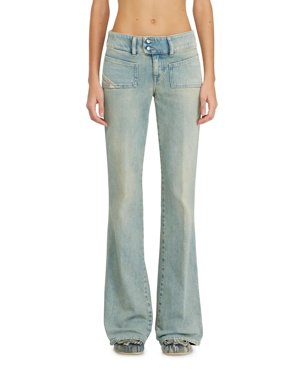 Женские джинсы прямые с принтом Bootcut Diesel, Azul Claro