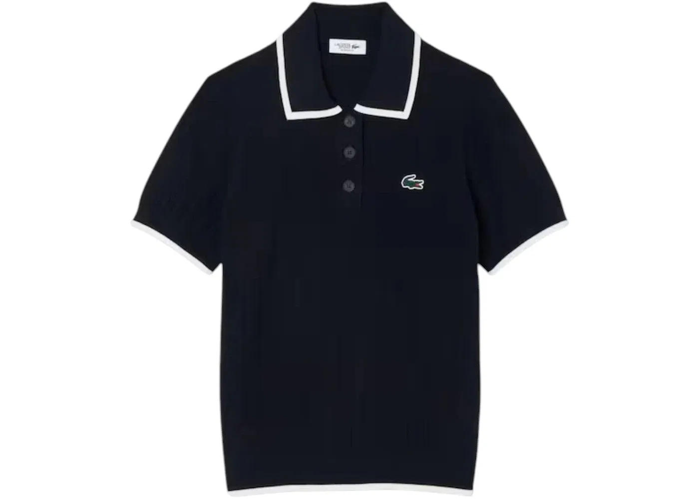 Женский свитер с коротким рукавом и воротником поло Lacoste, цвет Navy Blue