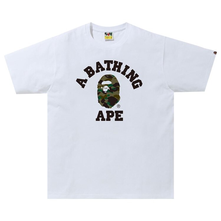 

Футболка BAPE 1st Camo College Tee 'White/Green', белый