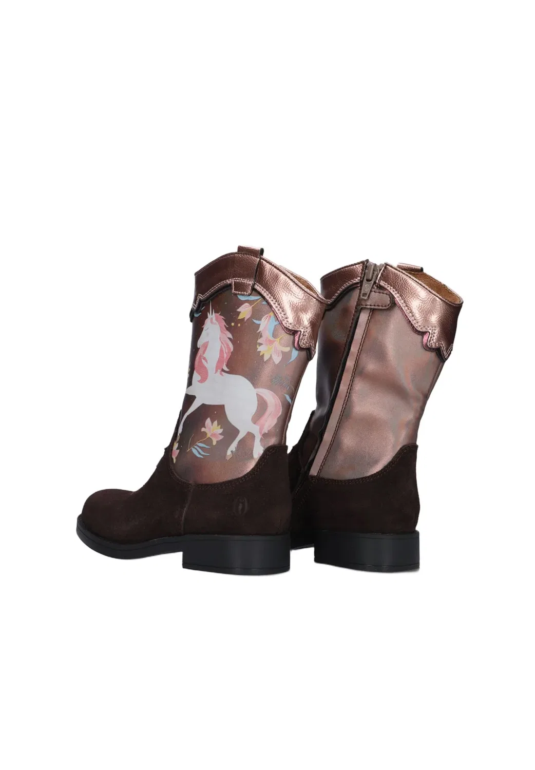Meisjes Cowboylaarzen nw26w010. - ковбойские/байкерские ботинки до щиколотки Shoesme, Dark Brown Unicorn — фото 3