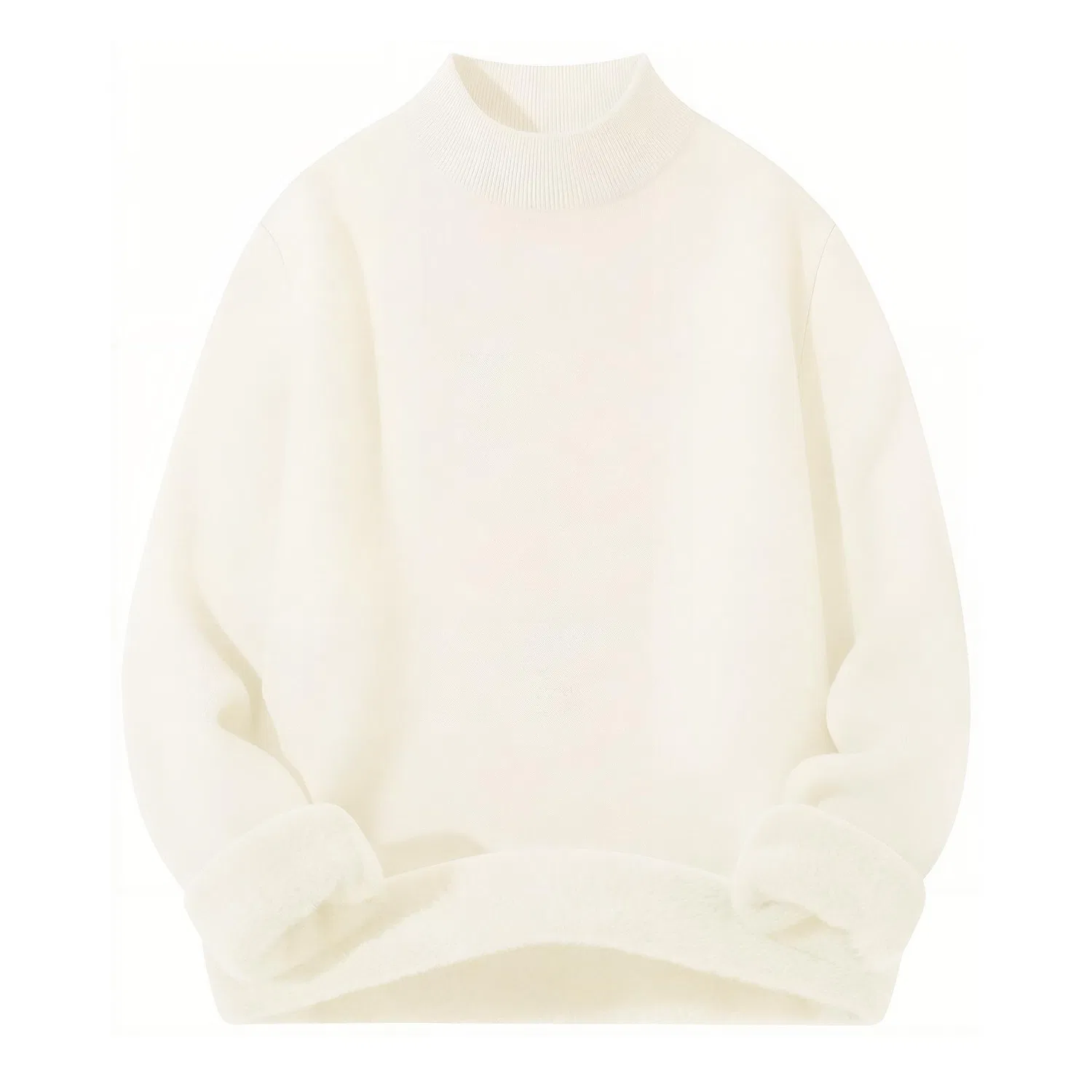 Детский свитер с полуводолазкой утепленный и на флисе MINISO, Light Gray — фото 4