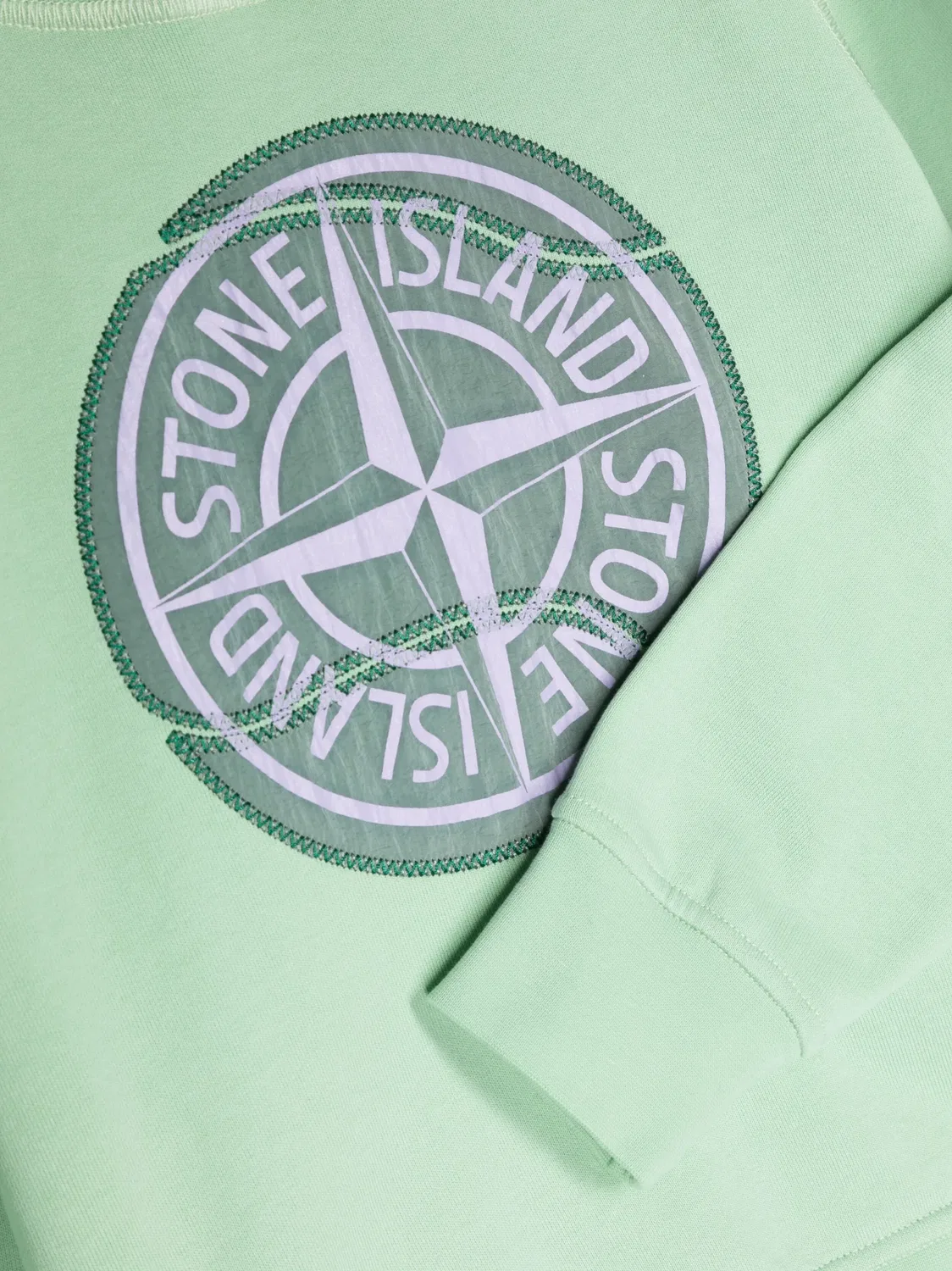 Худи с логотипом для мальчиков Stone Island, светло-зеленый — фото 3