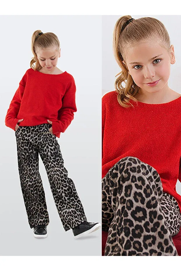 Детские брюки для девочек с принтом Wide Leg Denokids, Multicolor