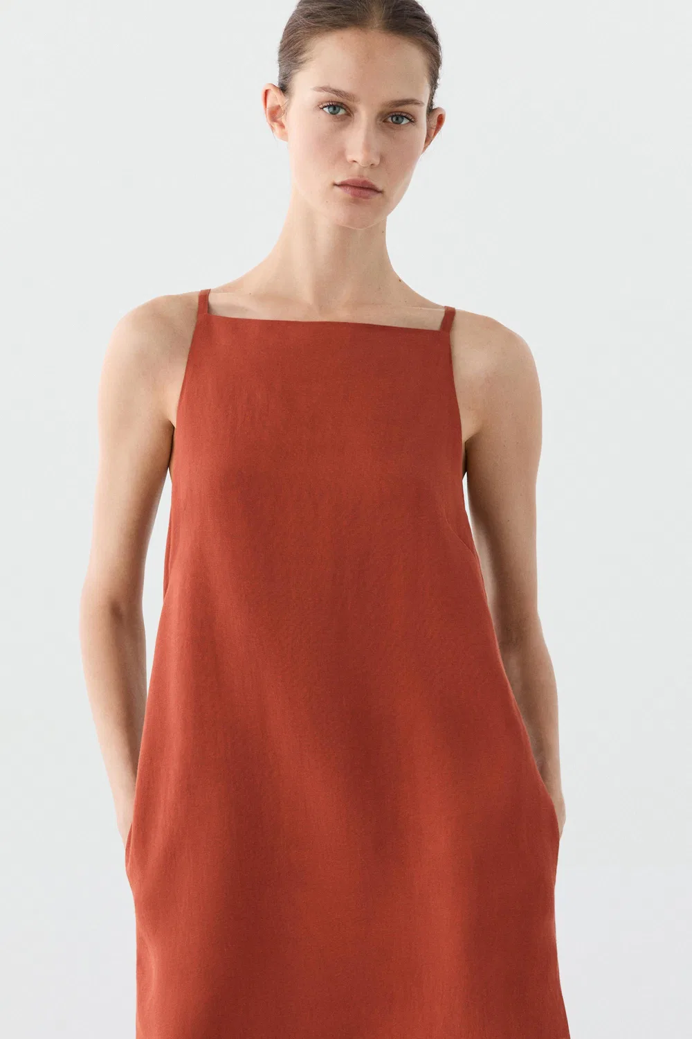 Платье Massimo Dutti, мини, рустый — фото 4