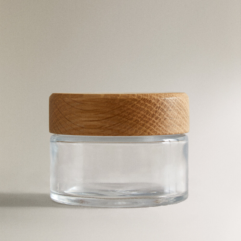 

Банка Zara Home Reusable Jar With Oak Lid, коричневый