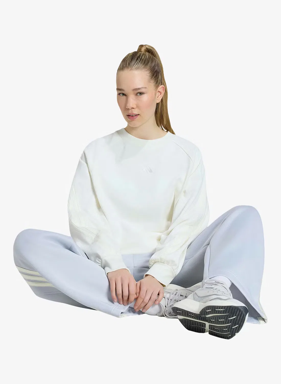Свитшот свободного кроя 3-Stripes Adidas, белый — фото 3