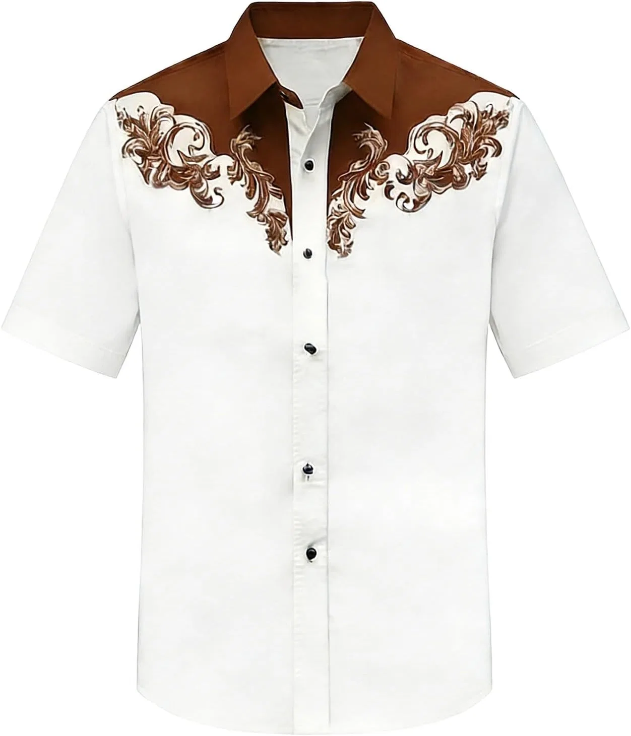 Мужская рубашка с принтом Cowboy Shirts, коричневый — фото 3