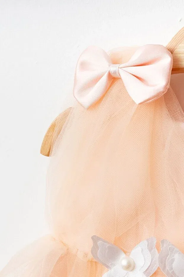 Детское платье для девочек с принтом Butterfly Tail Tulle Dress Generic Brands, Powder — фото 4