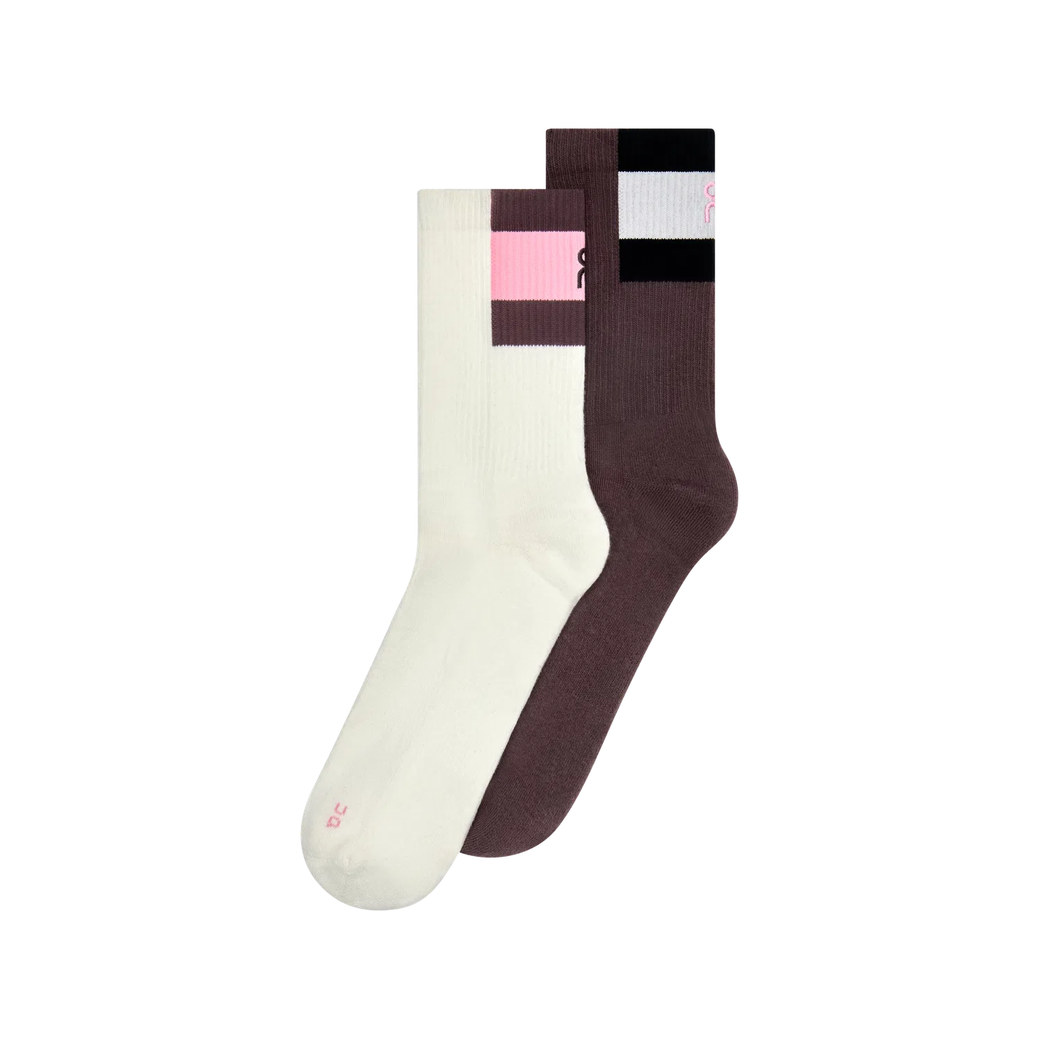 Детские высокие носки с полосатой вставкой Courtside Sock High 2P On, Ivory Mulberry