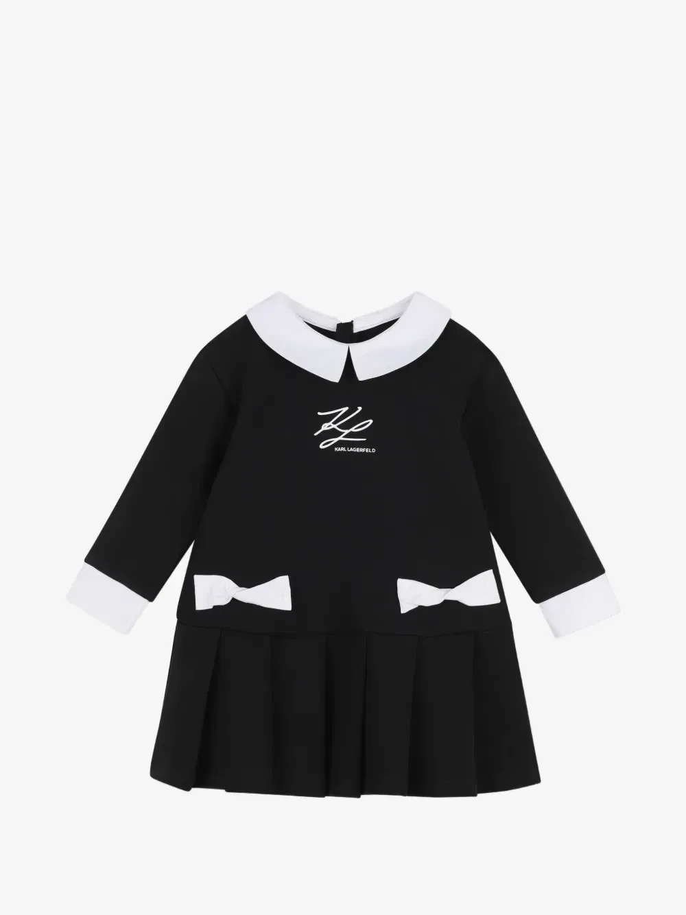 Платье с длинными рукавами и бантами Karl Lagerfeld Kids, черный