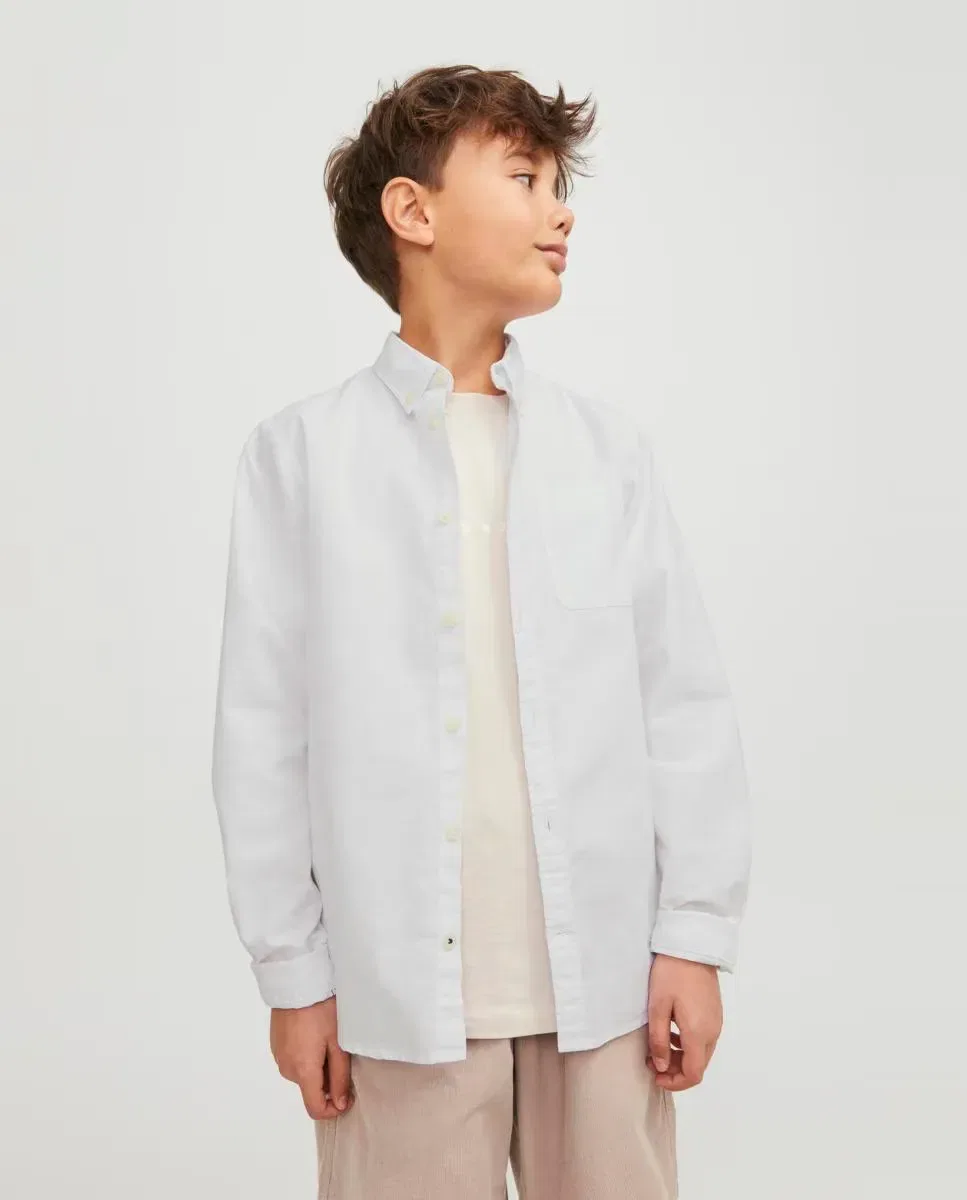 Детская рубашка с длинным рукавом Jack & Jones, Blanco