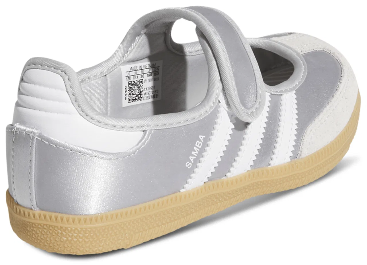 Кеды для девочек Samba Jane Adidas, серебристый — фото 3