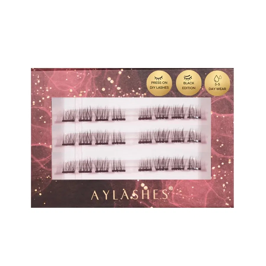Ресницы накладные DIY Press On Eyelash Extensions, Aylashes, 3 пары, прозрачная лента